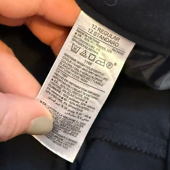 Old Navy Womens 12 Regular Blue Harper Mid Rise Slacks Work Pants Corporatecore - Picture 8 of 9